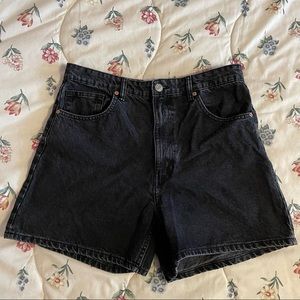 Zara Mom Fit Black Denim Shorts